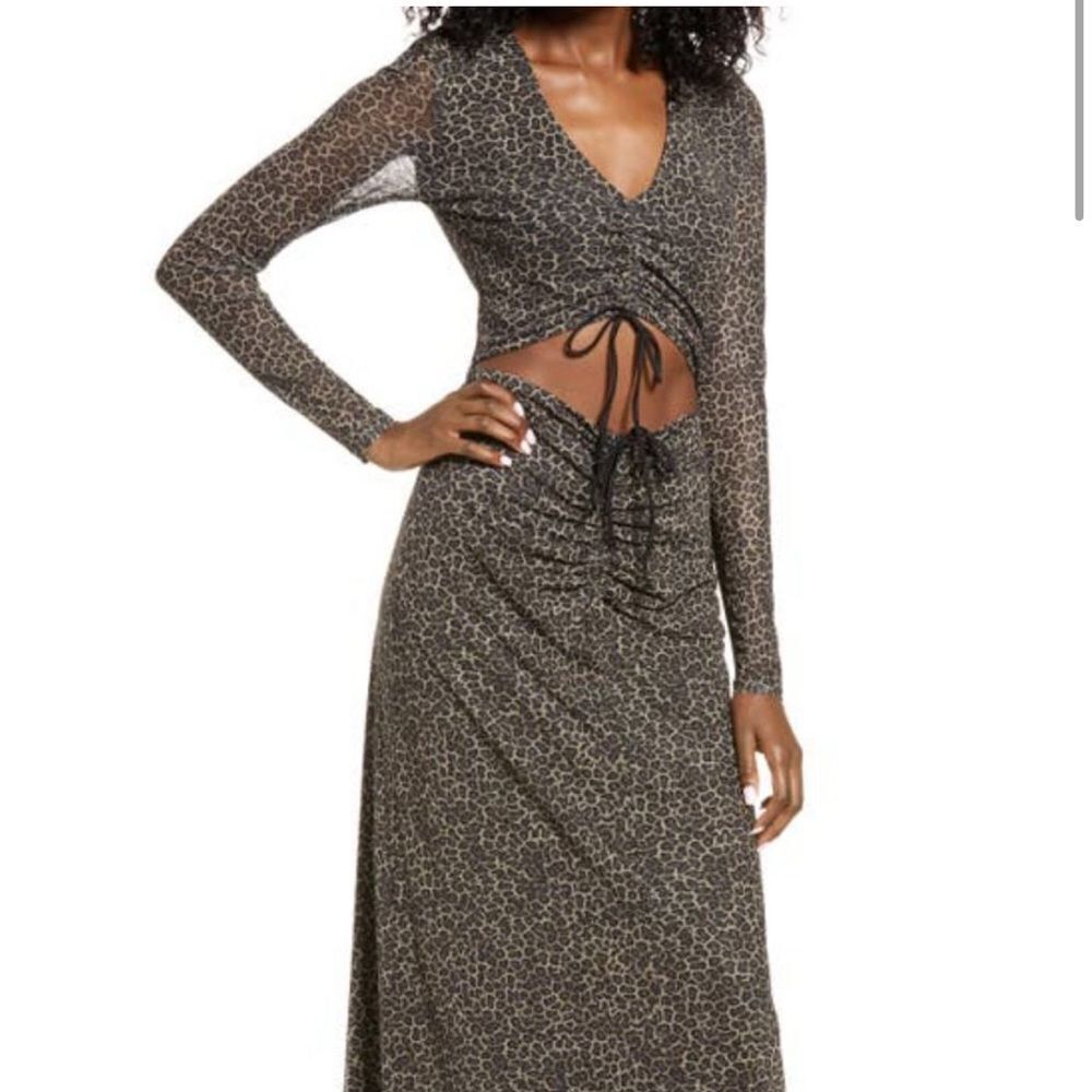 AFRM Animal Print Cutout Maxi Dress